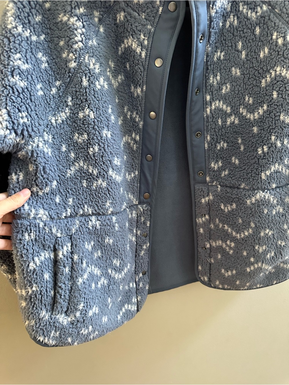 Sonoma Navy Sherpa Snap-Front Jacket - Picture 4 of 5